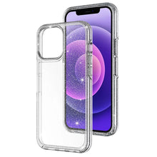 Anti - yellow schokbestendige pc+tpu hoes voor iPhone 14 Plus Clear Glitter