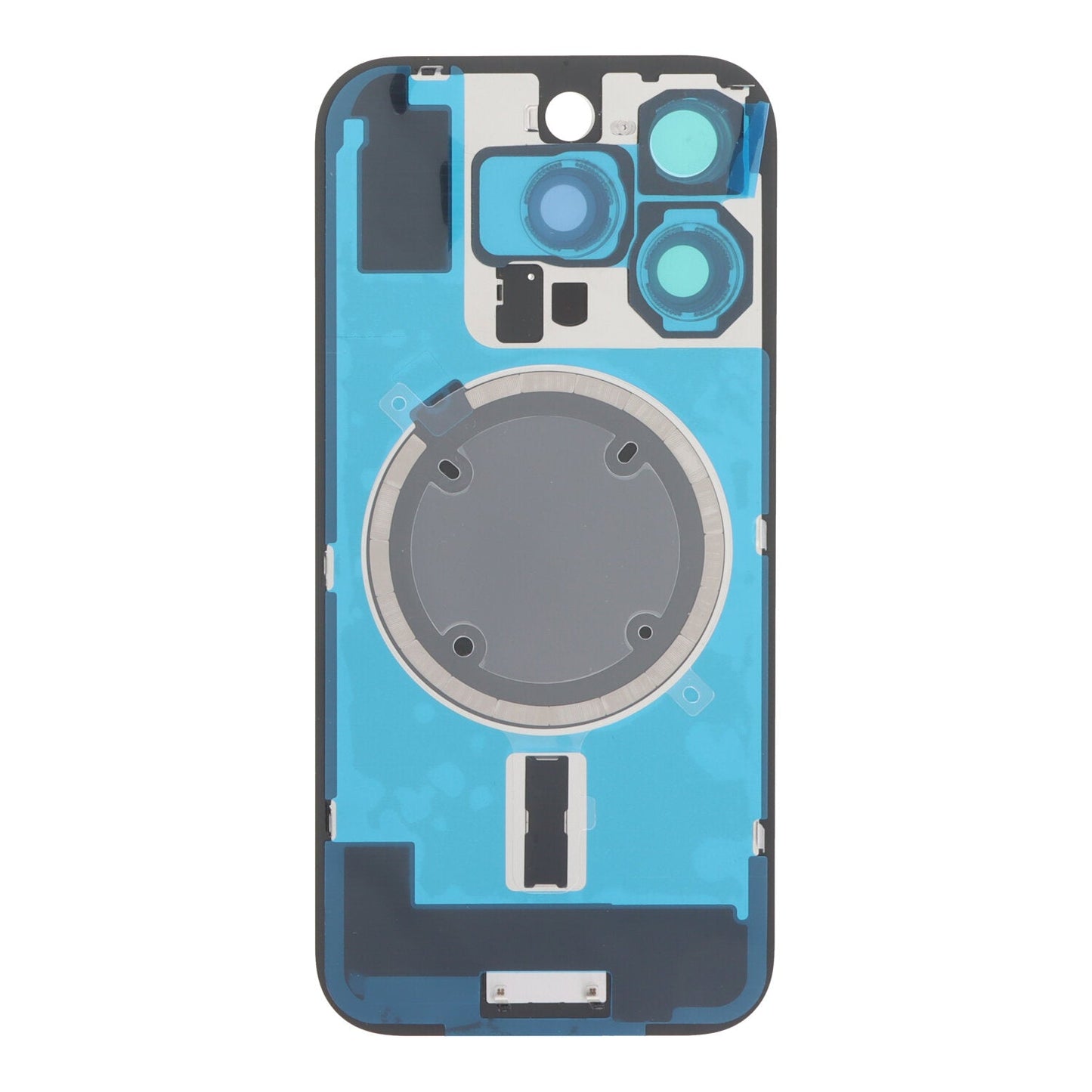Batterij cover + Back Camera Lens en Bezel met magneetring + metalen plaat voor iPhone 16 Pro Black Titanium HQ