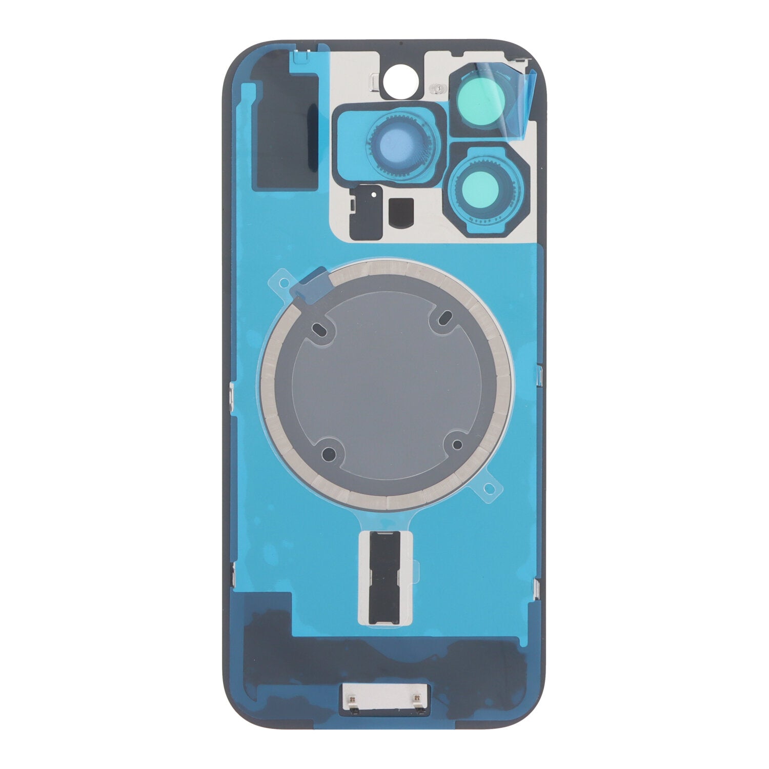 Batterij cover + Back camera lens en bezel met magneetring + metalen plaat voor iPhone 16 Pro Wit Titanium HQ