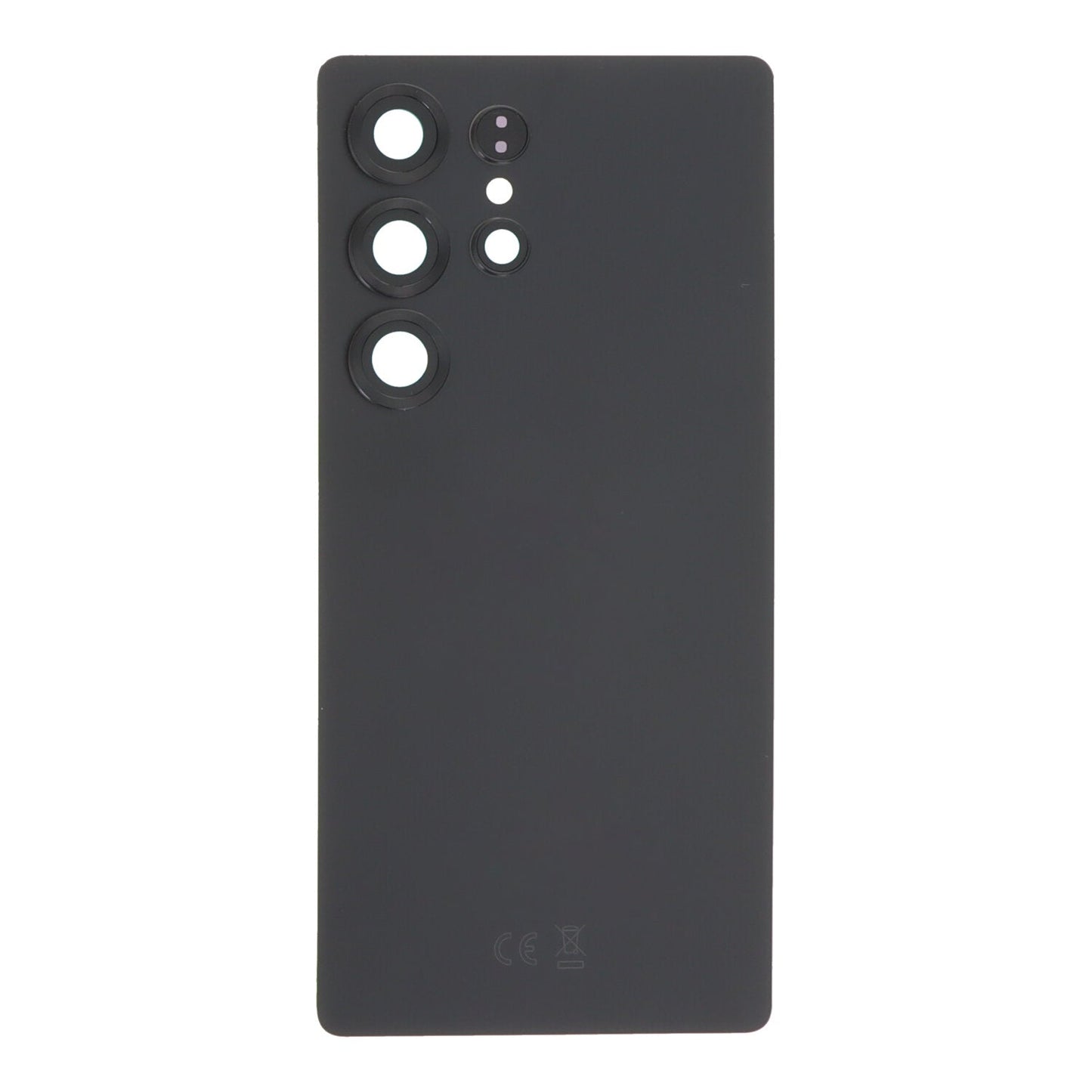 Batterij cover + batterij cover plaklaag + back camera lens en bezel voor Samsung Galaxy S25 Ultra titanium black zonder logo HQ