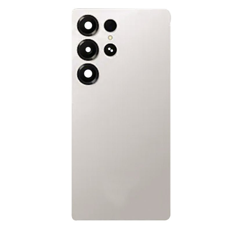 Batterij cover + batterij cover plaklaag + back camera lens en bezel voor Samsung Galaxy S25 Ultra titanium grey OEM