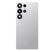 Batterij cover + batterij cover plaklaag + back camera lens en bezel voor Samsung Galaxy S25 Ultra titanium silver OEM