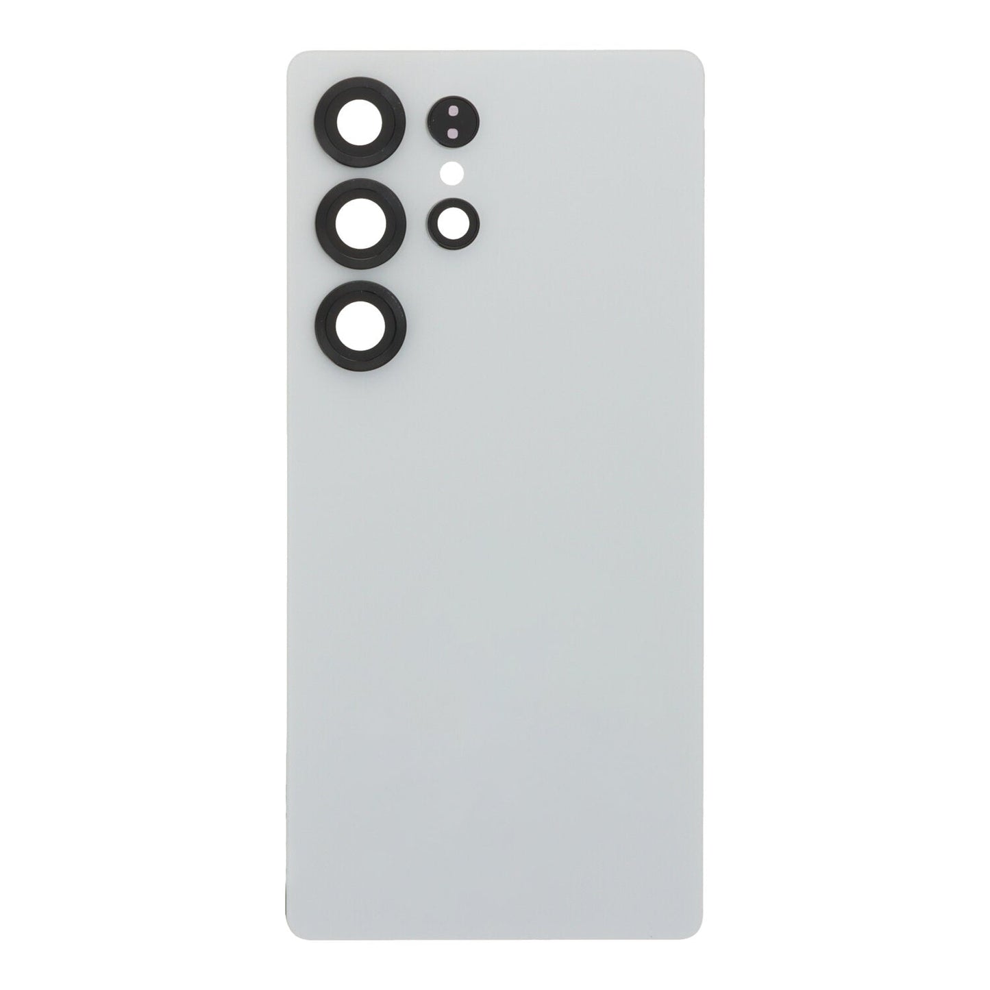 Batterij cover + batterij cover plaklaag + back camera lens en bezel voor Samsung Galaxy S25 Ultra titanium white silver zonder logo HQ