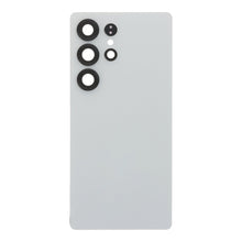 Batterij cover + batterij cover plaklaag + back camera lens en bezel voor Samsung Galaxy S25 Ultra titanium white silver zonder logo HQ