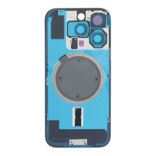 Batterij cover en Back camera lens en bezel met magneet ring en metalen plaat voor iPhone 16 Pro Natural Titanium OEM