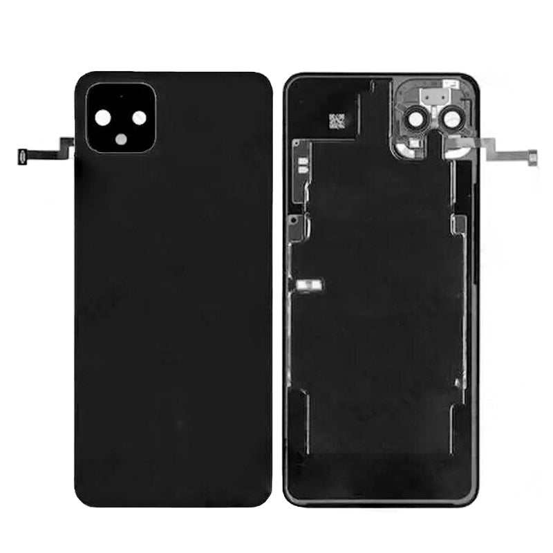 Batterij cover en plaklaag en back camera lens en bezel met draadloos opladen voor Google Pixel 4 XL black Origineel
