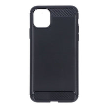 Carbon Fiber TPU geborsteld textuur schokbestendige hoes voor iPhone 6.5 (2019) Zwart