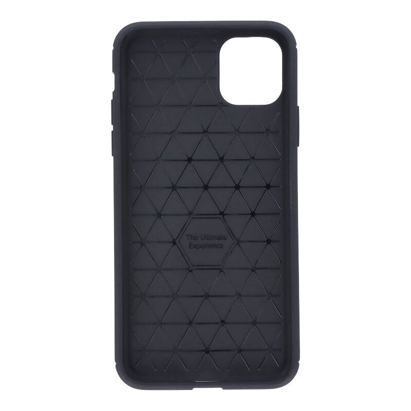 Carbon Fiber TPU geborsteld textuur schokbestendige hoes voor iPhone 6.5 (2019) Zwart