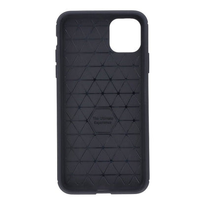 Carbon Fiber TPU geborsteld textuur schokbestendige hoes voor iPhone 6.5 (2019) Zwart