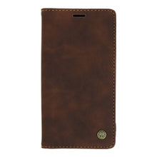 CaseMe - 013 PU + PC Business stijl vintage matte horizontale flap leren hoes voor iPhone 11 bruin