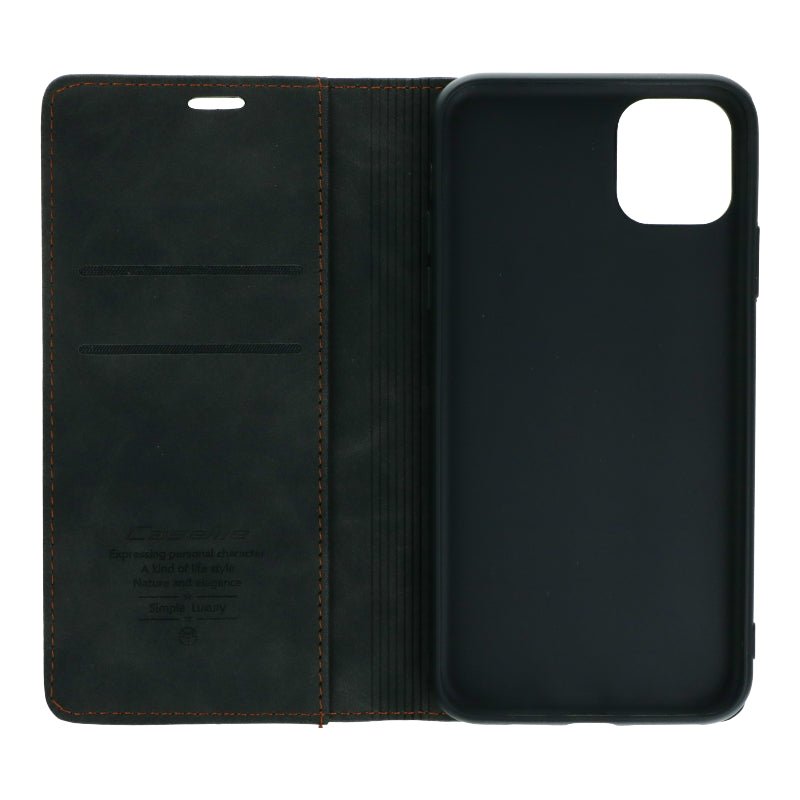 CaseMe - 013 PU + PC Business Style Vintage Matte Horizontal Flap Leren Hoesje voor iPhone 11 Pro Max Black