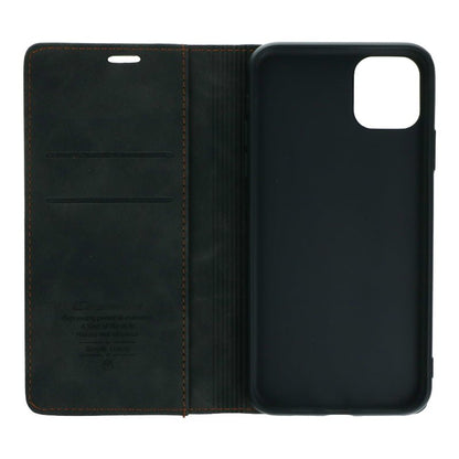 CaseMe - 013 PU + PC Business Style Vintage Matte Horizontal Flap Leren Hoesje voor iPhone 11 Pro Max Black