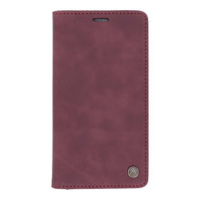 CaseMe - 013 PU + PC zakelijke stijl vintage matte horizontale flap lederen hoes voor iPhone 11 donkerrood