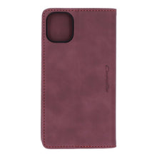 CaseMe - 013 PU + PC zakelijke stijl vintage matte horizontale flap lederen hoes voor iPhone 11 donkerrood