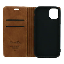 CaseMe - 013 PU + PC zakelijke stijl vintage matte horizontale flap leren hoes voor iPhone 11 Mocha