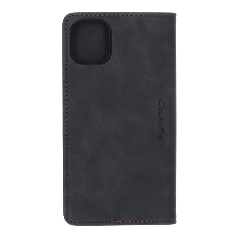 CaseMe - 013 PU + PC zakelijke stijl vintage matte horizontale flap leren hoes voor iPhone 11 zwart
