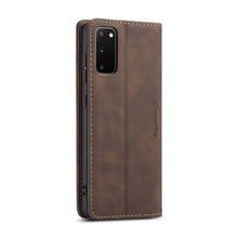 CaseMe - 013 TPU business stijl vintage matte horizontaal flap lederen hoes voor Samsung Galaxy S20/S20 5G bruin
