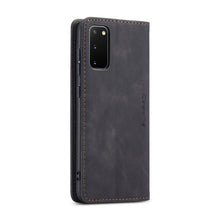 CaseMe - 013 TPU business stijl vintage matte horizontale flap lederen hoes voor Samsung Galaxy S20/S20 5G zwart