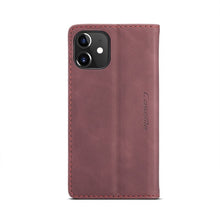 CaseMe - 013 TPU business stijl vintage matte horizontale flap leren hoes voor iPhone 12 Mini rood
