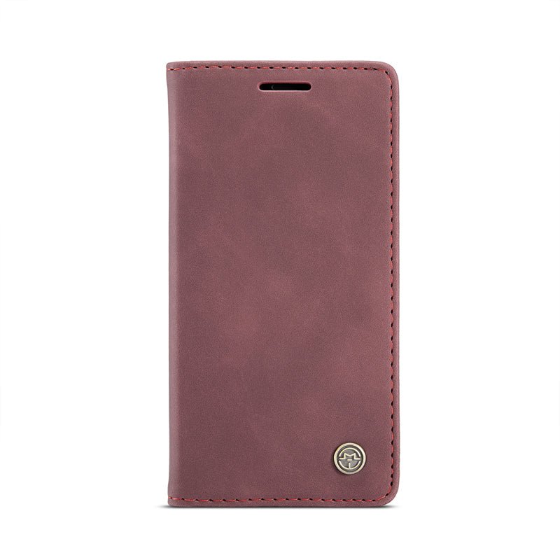 CaseMe - 013 TPU business stijl vintage matte horizontale flap leren hoes voor iPhone 12 Mini rood