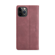 CaseMe - 013 TPU business stijl vintage matte horizontale flap leren hoes voor iPhone 12/12 Pro rood