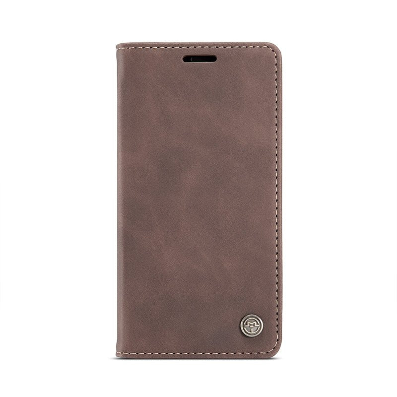 CaseMe - 013 TPU Business stijl vintage matte horizontale flap leren hoesje voor iPhone 12 Mini bruin
