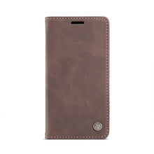 CaseMe - 013 TPU Business stijl vintage matte horizontale flap leren hoesje voor iPhone 12 Mini bruin