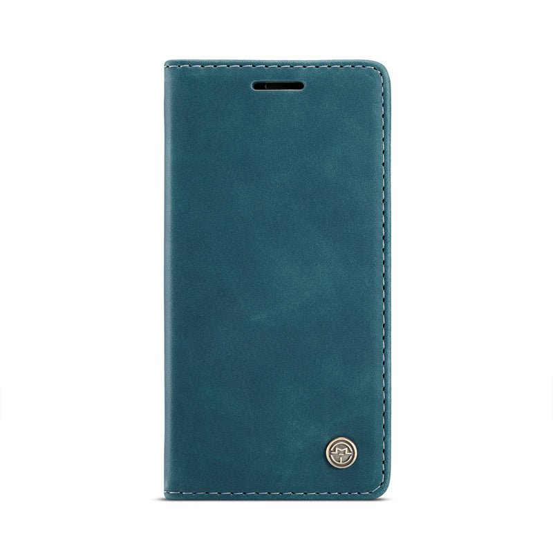 CaseMe - 013 TPU Business Style Vintage Matte Horizontale Flap Leren Hoes voor iPhone 12 Mini Blauw