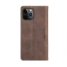 CaseMe - 013 TPU Business Style Vintage Matte Horizontale Flap Leren Hoes voor iPhone 12 Pro Max Bruin