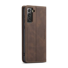 CaseMe - 013 TPU Business Style Vintage Matte Horizontale Flap Leren Hoes voor Samsung Galaxy S20 FE/S20 FE 5G Bruin