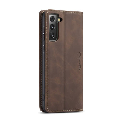CaseMe - 013 TPU Business Style Vintage Matte Horizontale Flap Leren Hoes voor Samsung Galaxy S20 FE/S20 FE 5G Bruin