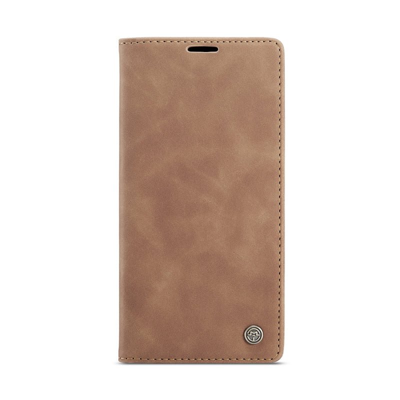 CaseMe - 013 TPU Business Style Vintage Matte Horizontale Flap Leren Hoesje voor iPhone 12/12 Pro Geel