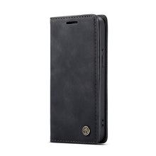 CaseMe - 013 TPU Business Style Vintage Matte Horizontale Flap Leren Hoesje voor iPhone 13 Mini 5.4" Black