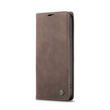 CaseMe - 013 TPU zakelijk vintage matte horizontale flap lederen hoes voor iPhone 17 coffee
