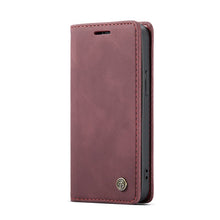 CaseMe - 013 TPU zakelijke stijl vintage matte horizontale flap lederen hoes voor iPhone 13 Mini 5.4" rood