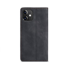 CaseMe - 013 TPU zakelijke stijl vintage matte horizontale flap leren hoes voor iPhone 12 Mini zwart