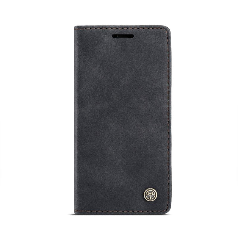 CaseMe - 013 TPU zakelijke stijl vintage matte horizontale flap leren hoes voor iPhone 12 Mini zwart
