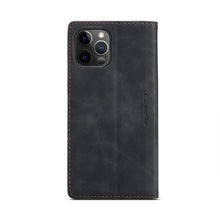 Caseme - 013 TPU zakelijke stijl vintage matte horizontale flap leren hoes voor iPhone 12 Pro Max zwart