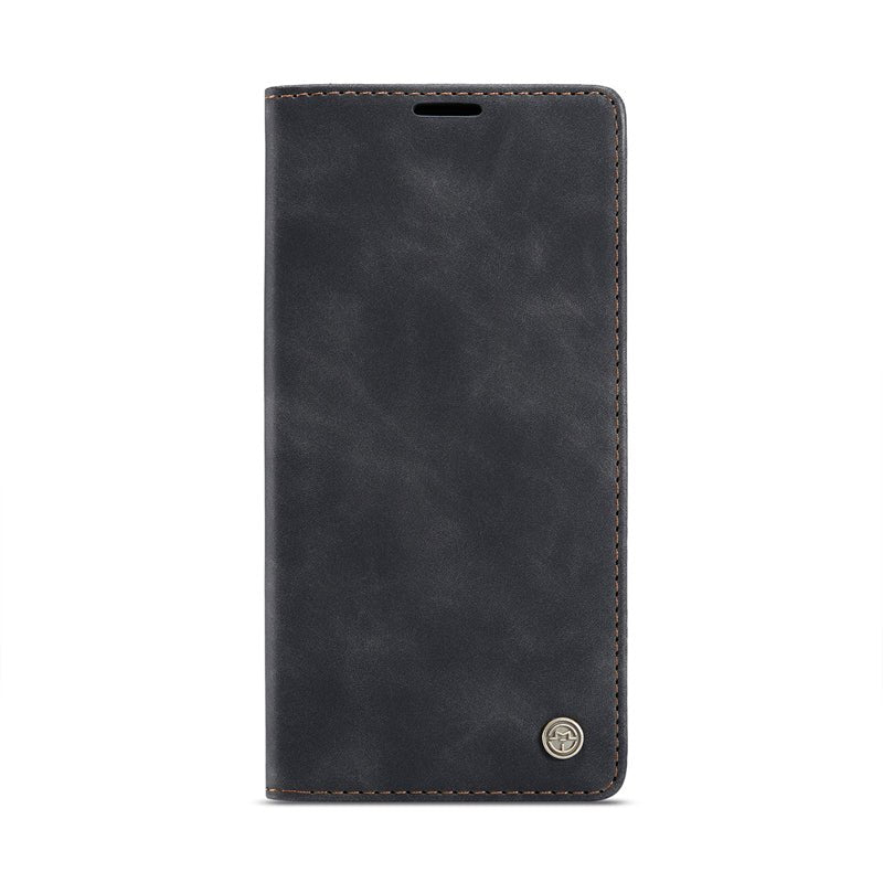 Caseme - 013 TPU zakelijke stijl vintage matte horizontale flap leren hoes voor iPhone 12 Pro Max zwart