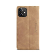 CaseMe - 013 TPU zakelijke stijl vintage matte horizontale flap leren hoesje voor iPhone 12 Mini geel