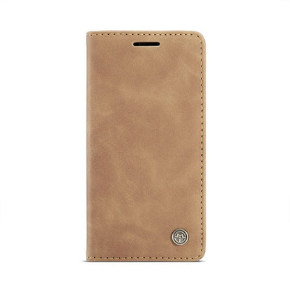 CaseMe - 013 TPU zakelijke stijl vintage matte horizontale flap leren hoesje voor iPhone 12 Mini geel
