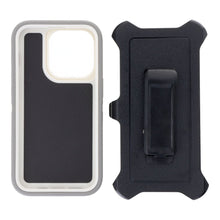 Defender serie harde PC+TPU anti - val hoes voor iPhone 14 Pro grijs wit