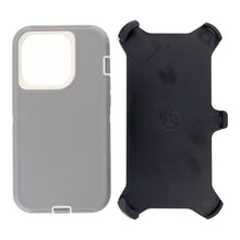 Defender serie harde PC+TPU anti - val hoes voor iPhone 14 Pro grijs wit