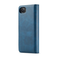 DG.MING twee - delige koeienhuid textuur hoes voor iPhone 16e blauw