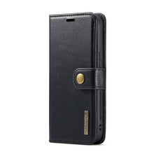 DG.MING tweevoudige koeienhuid textuur hoes voor iPhone 15 Pro Max zwart