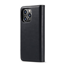 DG.MING tweevoudige koeienhuid textuur hoes voor iPhone 15 Pro Max zwart