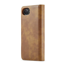 DG.MING tweevoudige koeienhuid textuur hoesje voor iPhone 16e bruin