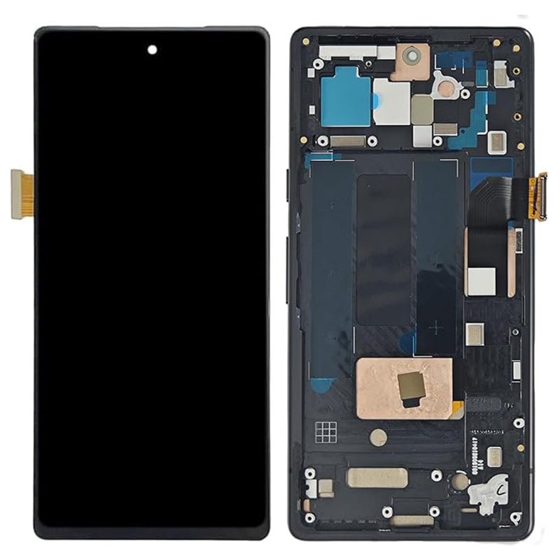 Display met frame zonder vingerafdruksensor kabel voor Google Pixel 7a OLED Charcoal HQ