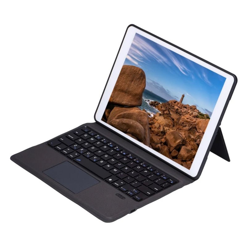 Draadloos toetsenbord + trackpad zonder achtergrondverlichting voor iPad 10.2/10.2 2020/Air 2019/10.5 2017 zwart