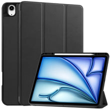 Driedubbel gevouwen hoes met TPU penhouder voor iPad Air 13 2024 zwart
